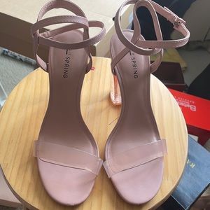 Call it spring transparent pink heel 7.5